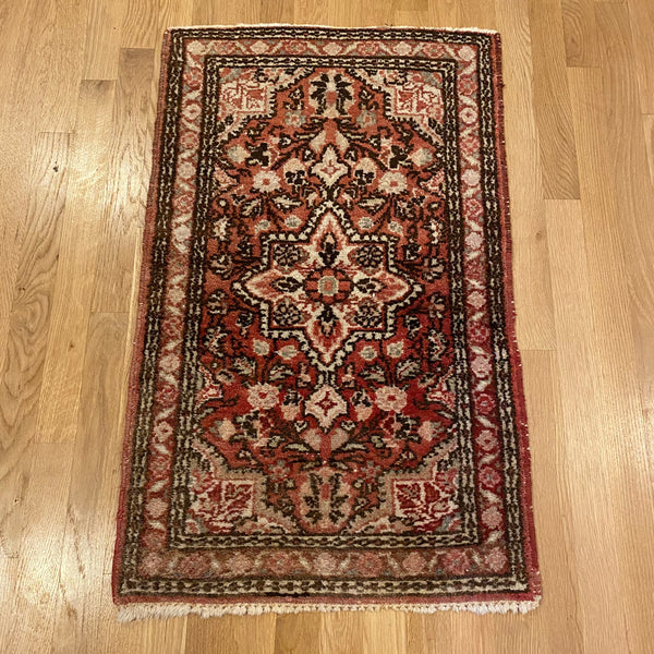 Vintage Rug, 1' 10 x 3' Soft Red