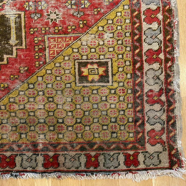 Antique Rug, 4' 4 x 6' Red