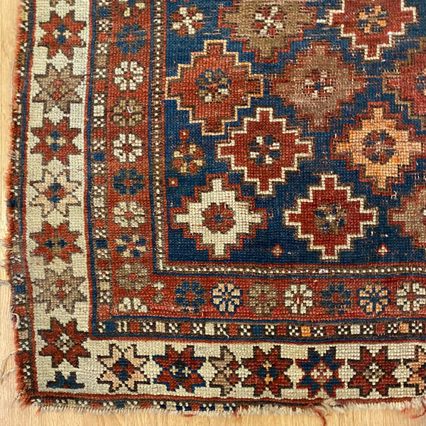 Antique Rug, 3' 4 x 4' 10 Blue