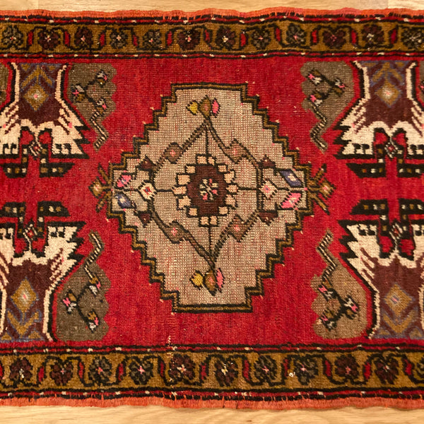 Turkish Rug, 1' 8 x 2' 11 Red