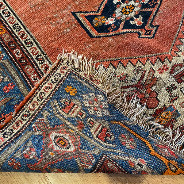 Antique Rug, 3' 10 x 6' 9 Red Orange