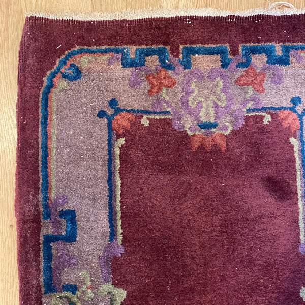 Vintage Rug, 2' x 3' 11 Magenta