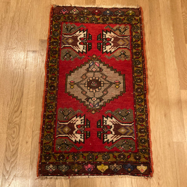 Turkish Rug, 1' 8 x 2' 11 Red