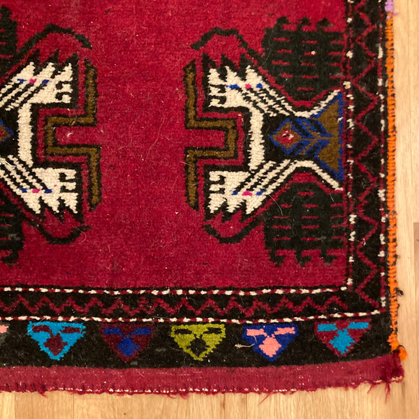 Turkish Rug, 1' 8 x 3' 10 Red