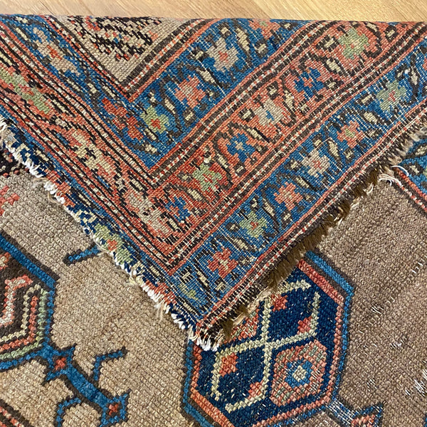 Antique Rug, 3' 4 x 6' 8 Dark Tan