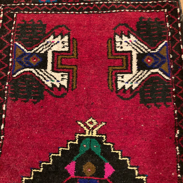 Turkish Rug, 1' 8 x 3' 10 Red