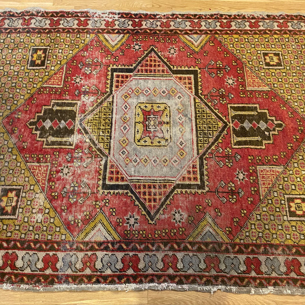 Antique Rug, 4' 4 x 6' Red