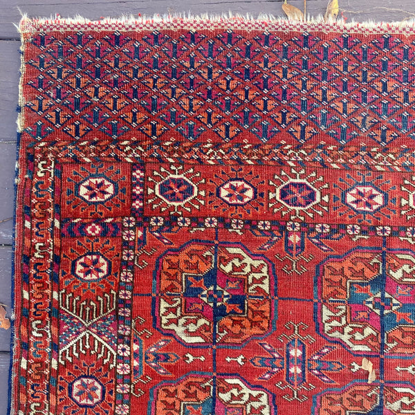 Antique Rug, 3' 3 x 6' 4 Red Brown