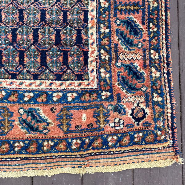 Vintage Rug, 4' x 4' 11 Blue