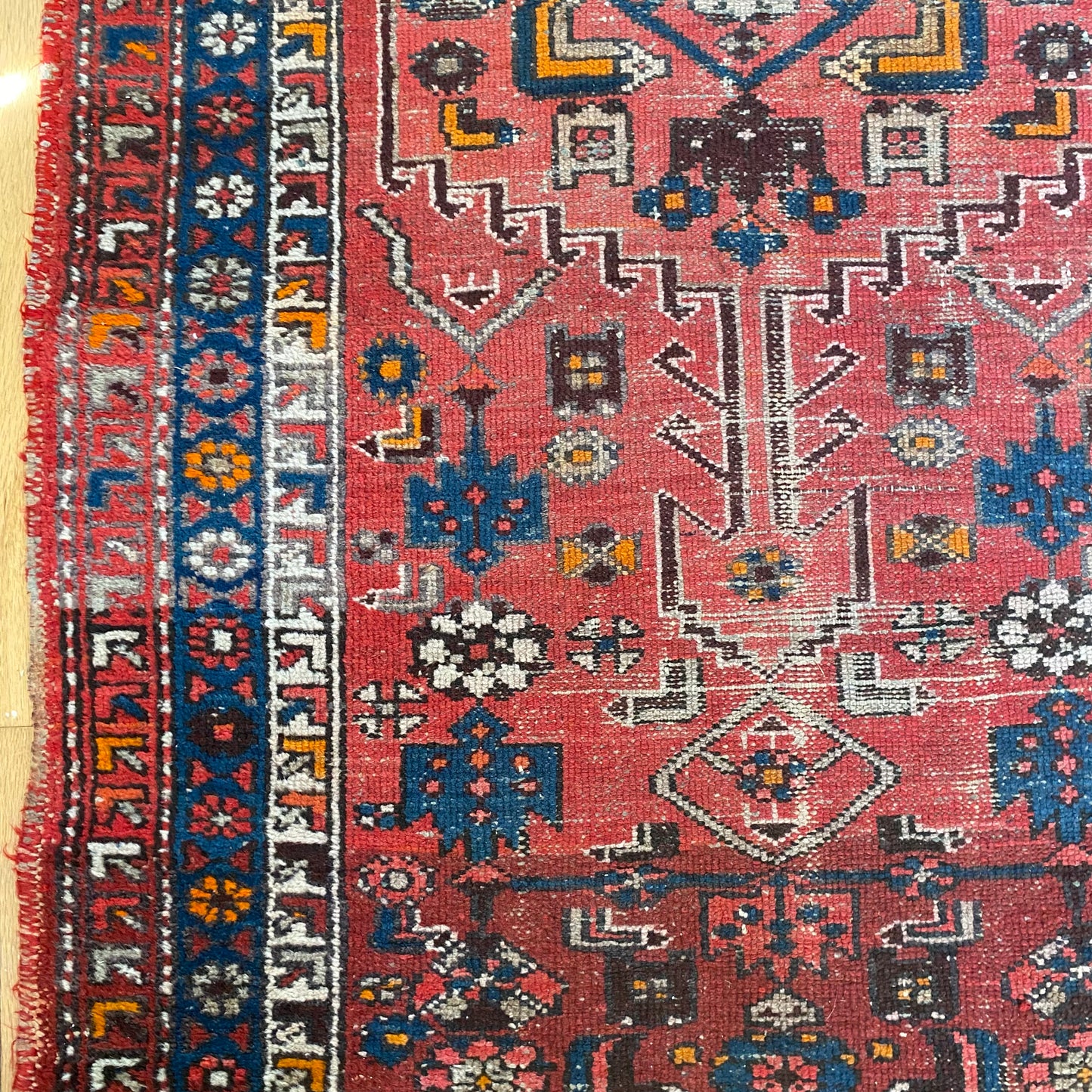 Vintage Rug, 3' 4 x 9' 2 Red