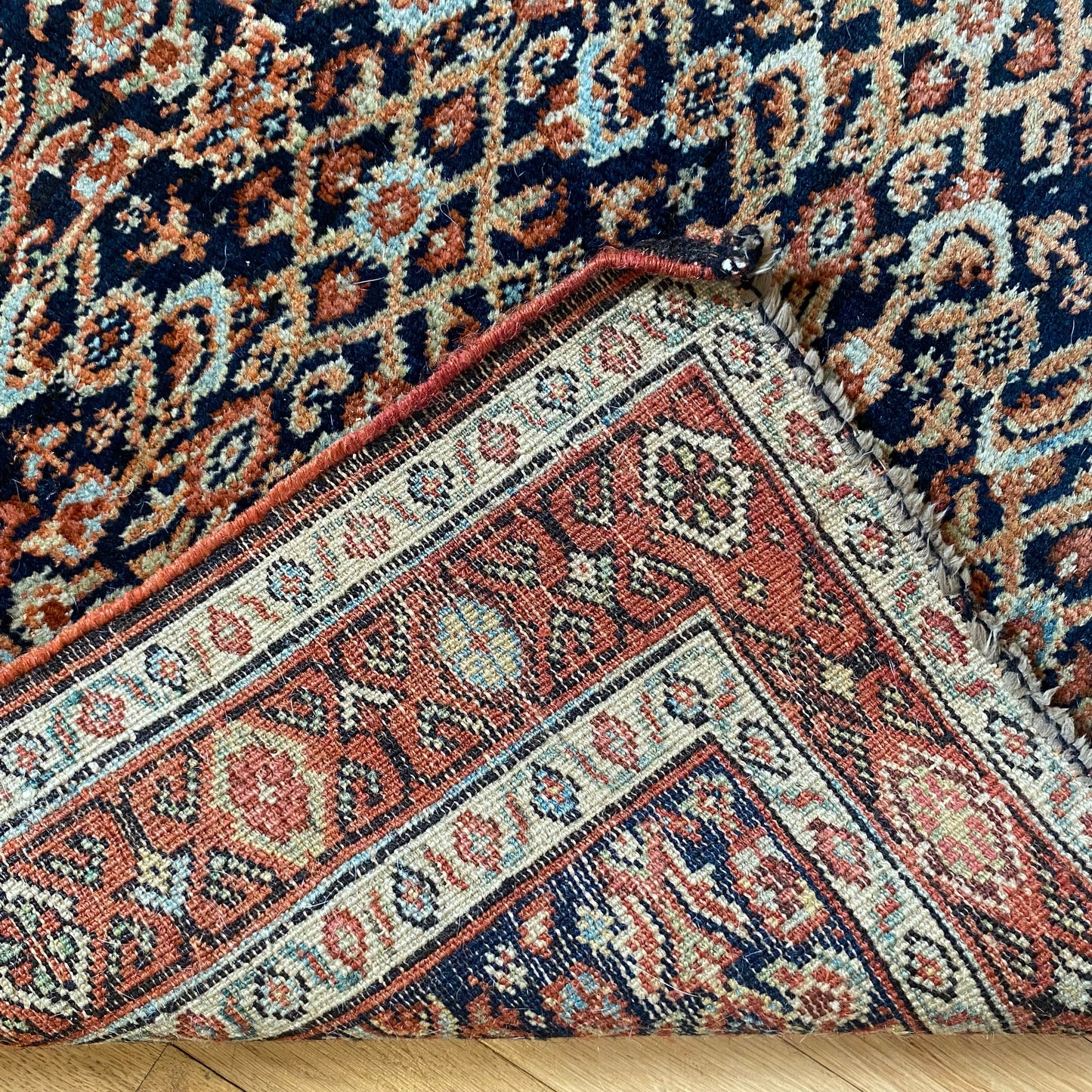 Persian Feraghan Rug, 2' 8 x 3' 2 Navy Vintage
