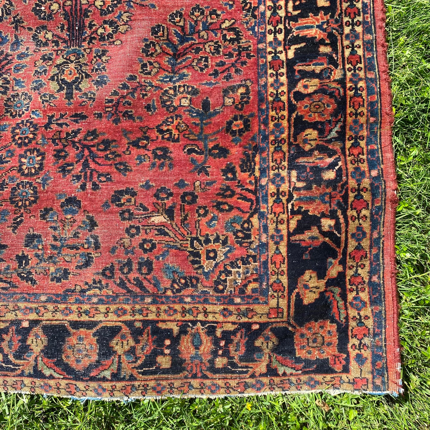 Vintage Rug, 4' 6 x 6' 7 Dark Pink