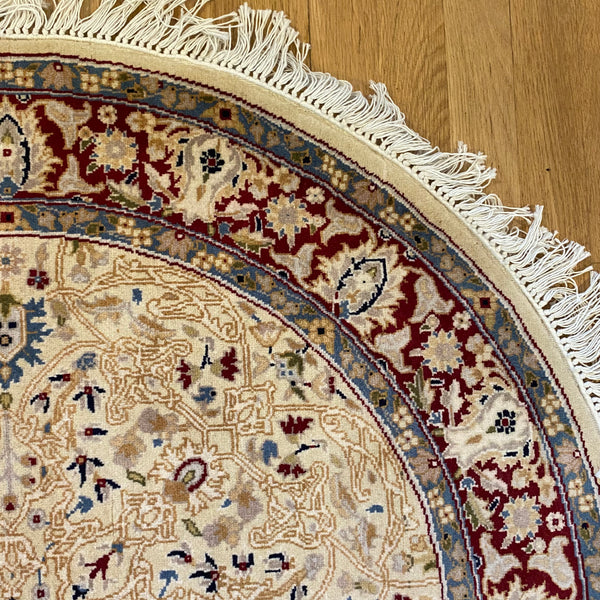 Vintage Rug, 3' 7 x 3' 8 Cream