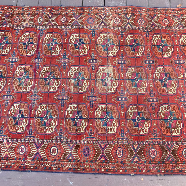 Antique Rug, 3' 3 x 6' 4 Red Brown