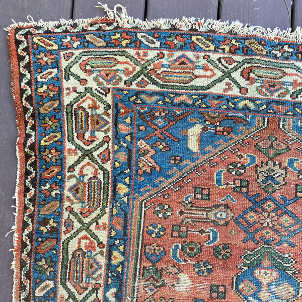 Vintage Rug, 3' 4 x 4' 10 Brown