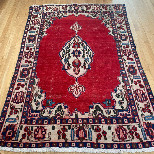 Vintage Rug, 4' 10 x 6' 11 Red