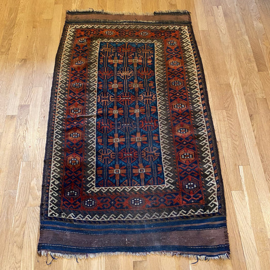 Vintage Rug, 2' 10 x 4' 10 Blue