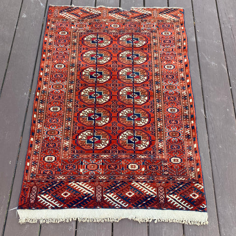 Vintage Rug, 2' 7 x 4' Red Brown