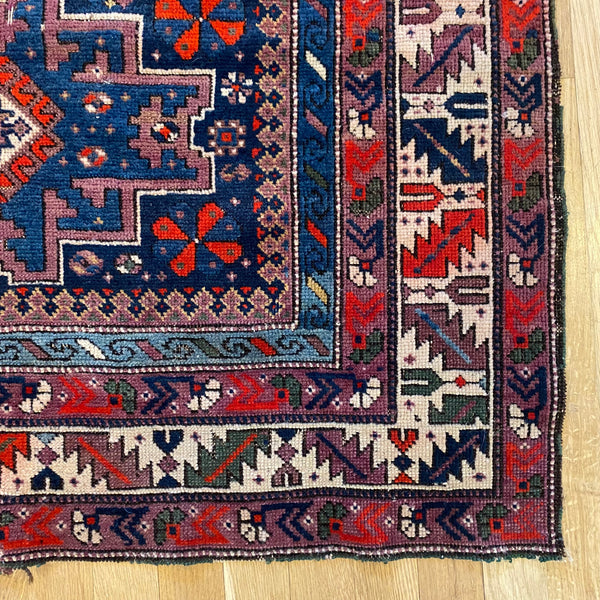 Antique Rug, 3' 7 x 4' 7 Blue