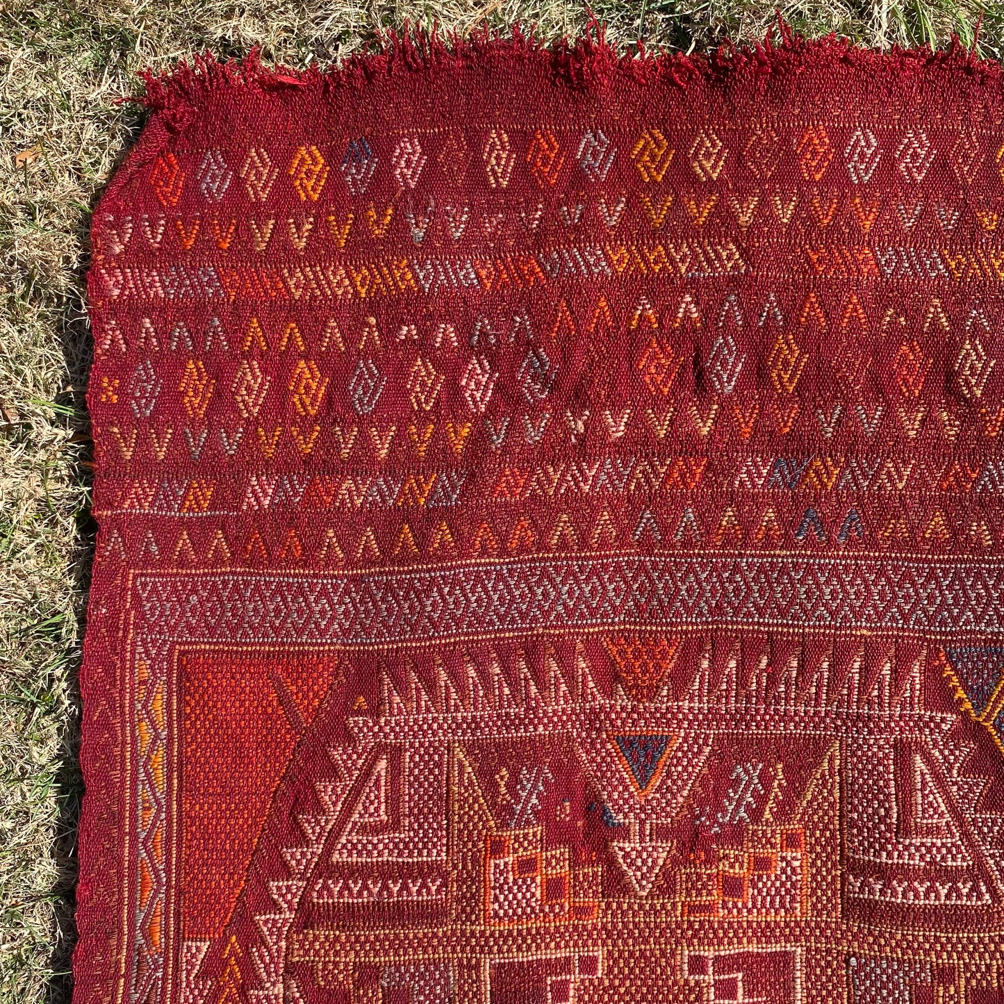 Vintage Rug, 4' 8 x 6' 5 Red Moroccan