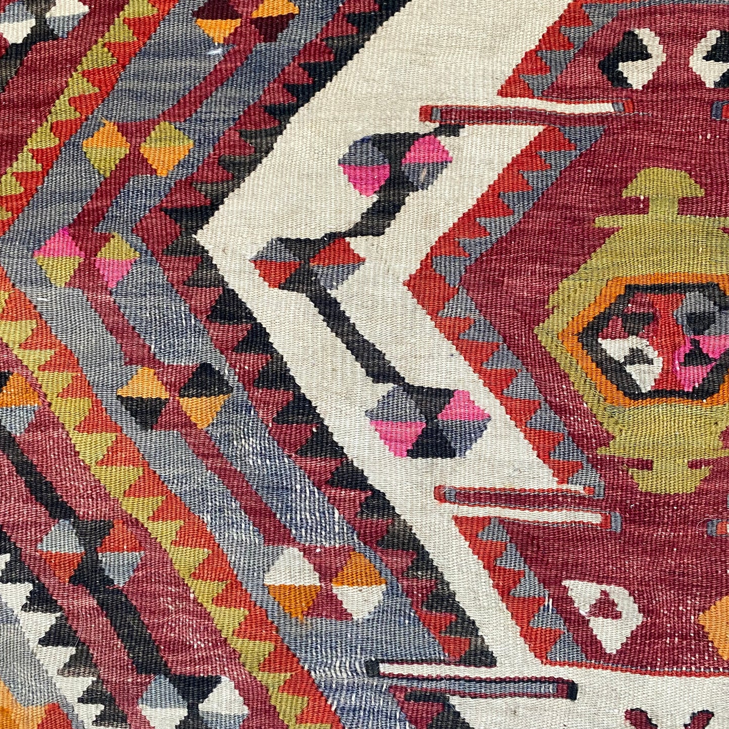 Vintage Rug, 4' 4 x 5' 2 Red