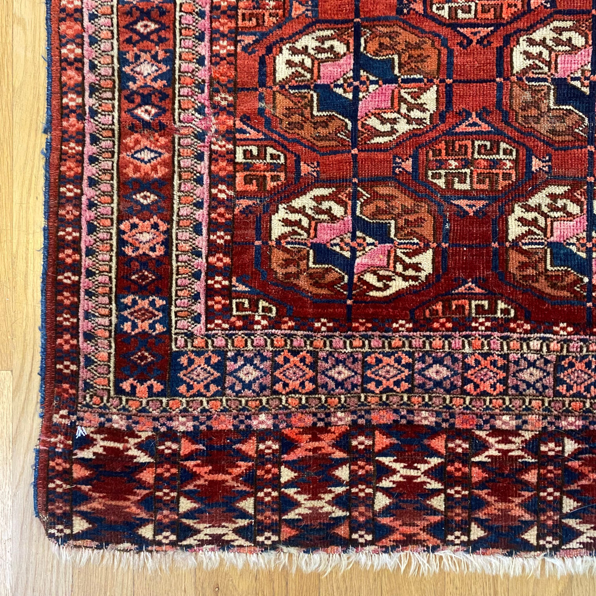 Vintage Rug, 3' 3 x 3' 10 Dark Terracotta