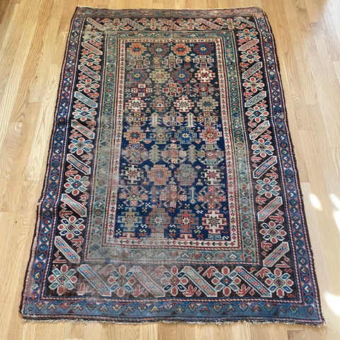 Antique Rug, 3' 4 x 5' Blue