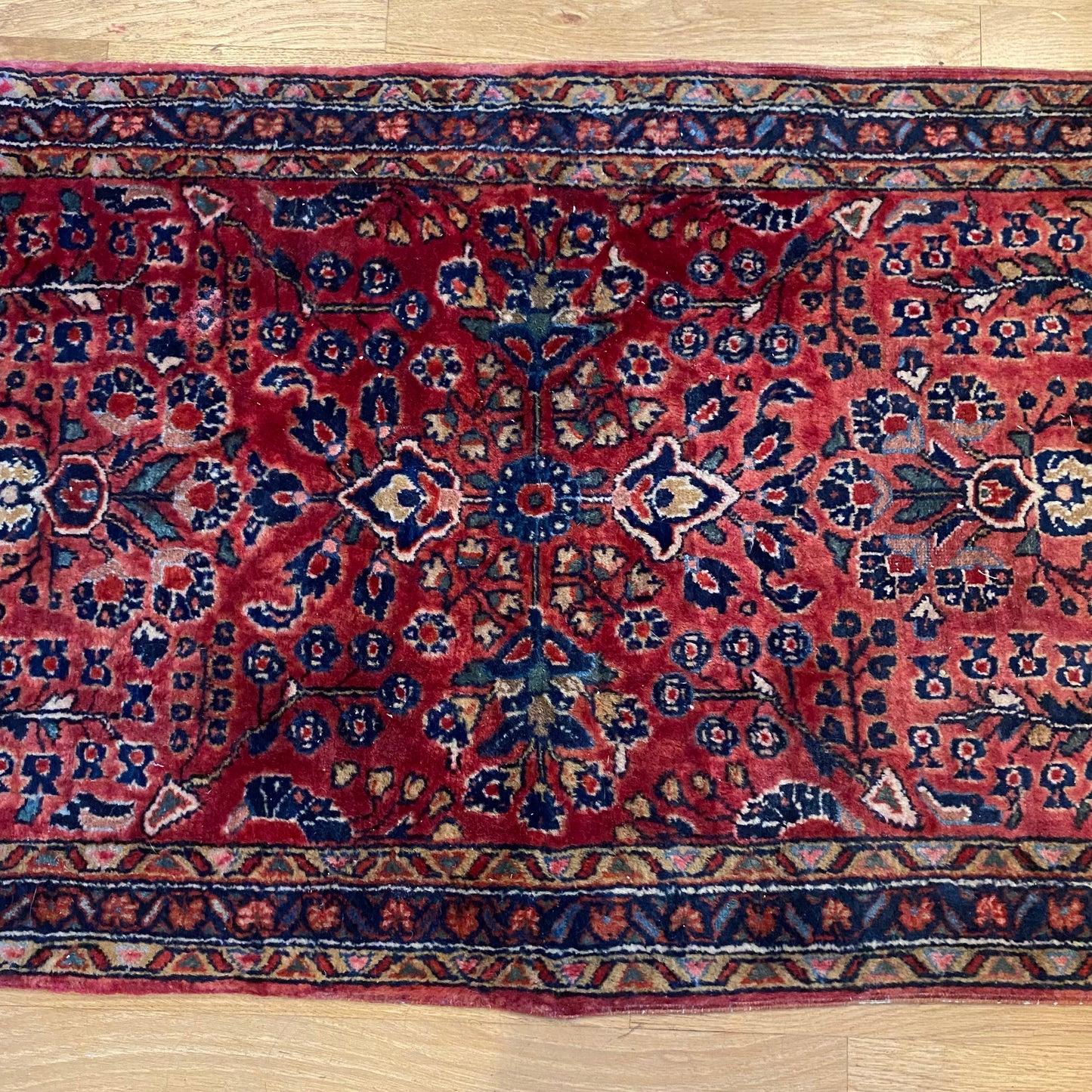 Vintage Rug, 2' x 4' 2 Dark Rose