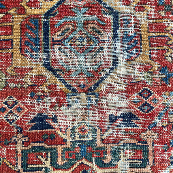 Vintage Rug, 3' 10 x 4' 6 Red Orange