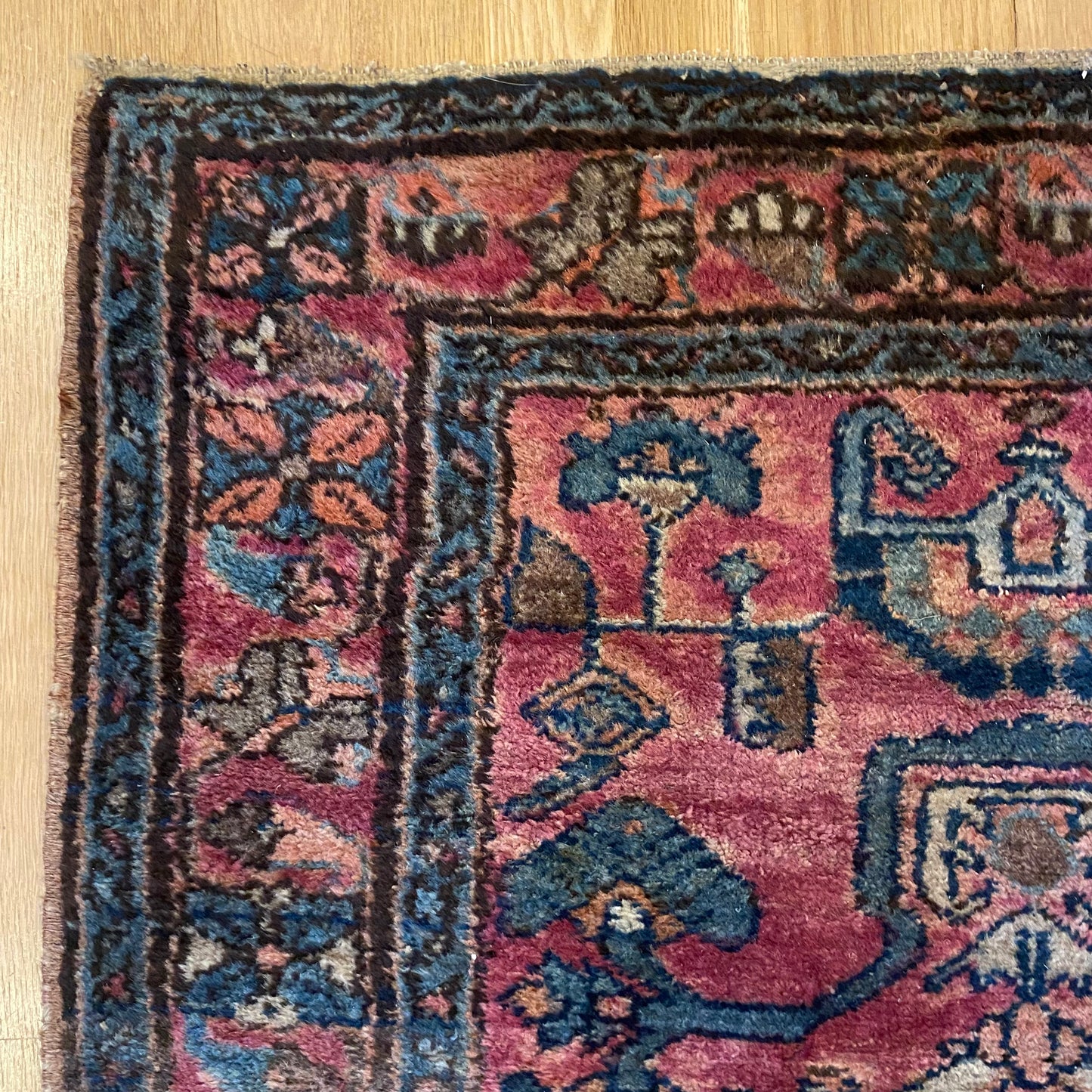 Vintage Rug, 2' 9 x 3' 10 Dark Pink