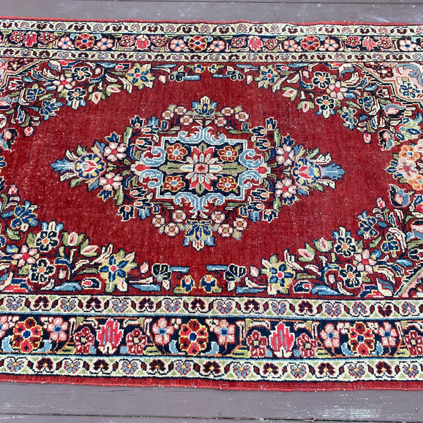 Vintage Rug, 4' 2 x 7' Red