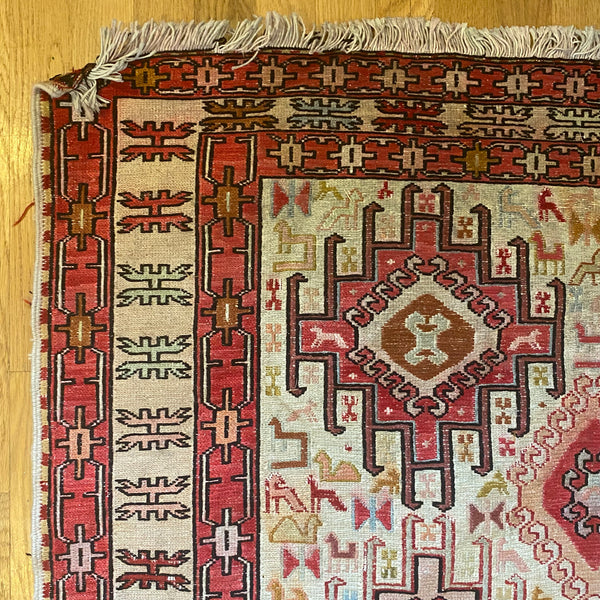 Vintage Rug, 3' 6 x 4' 10 White