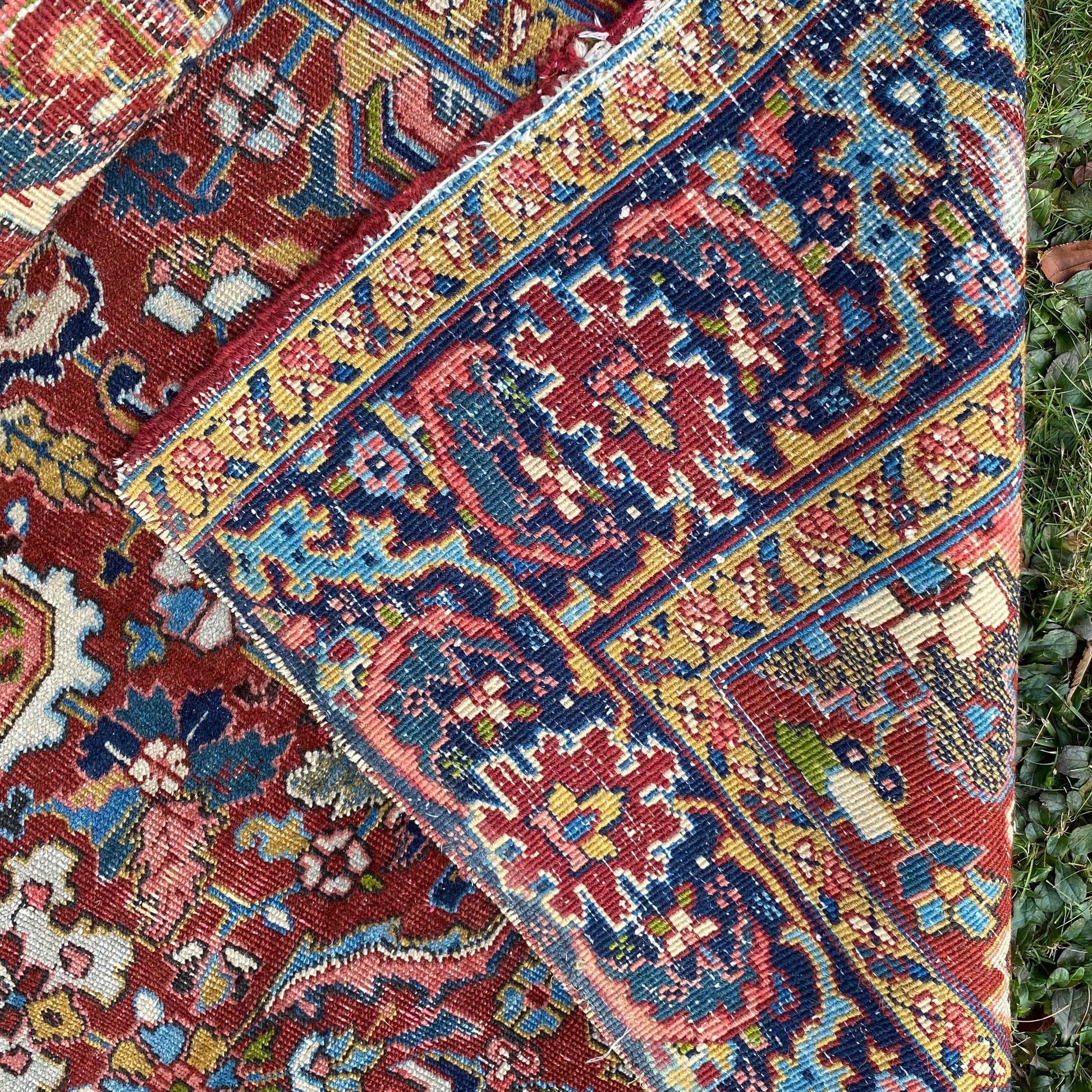 Persian Heriz Rug, 7' 2 x 8' 8 Vintage Red - Jessie's Oriental Rugs