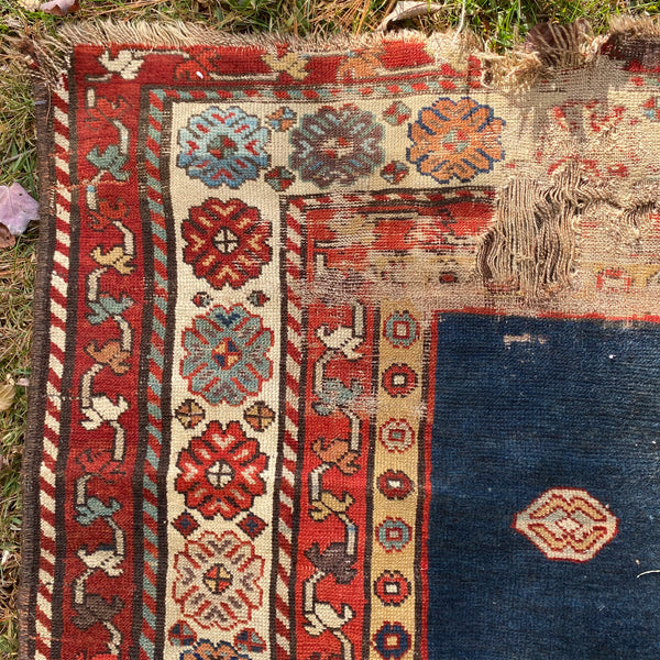 Antique Rug, 3' 5 x 7' 5 Blue