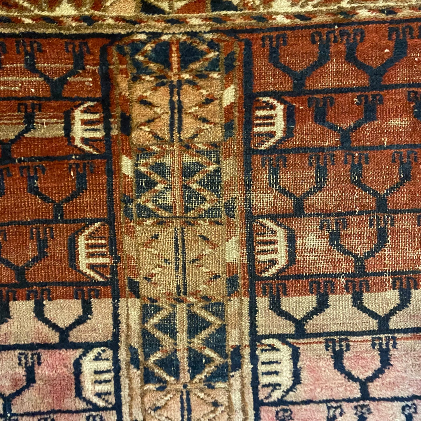 Vintage Rug, 4' x 4' 6 Brown