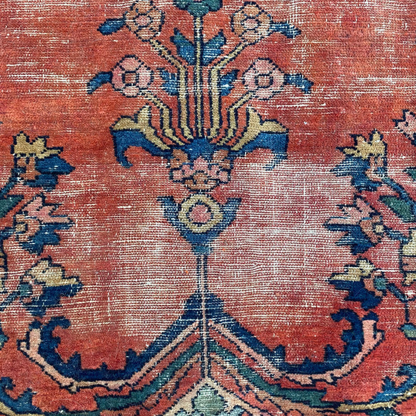 Vintage Rug, 3' 10 x 4' 5 Red Orange