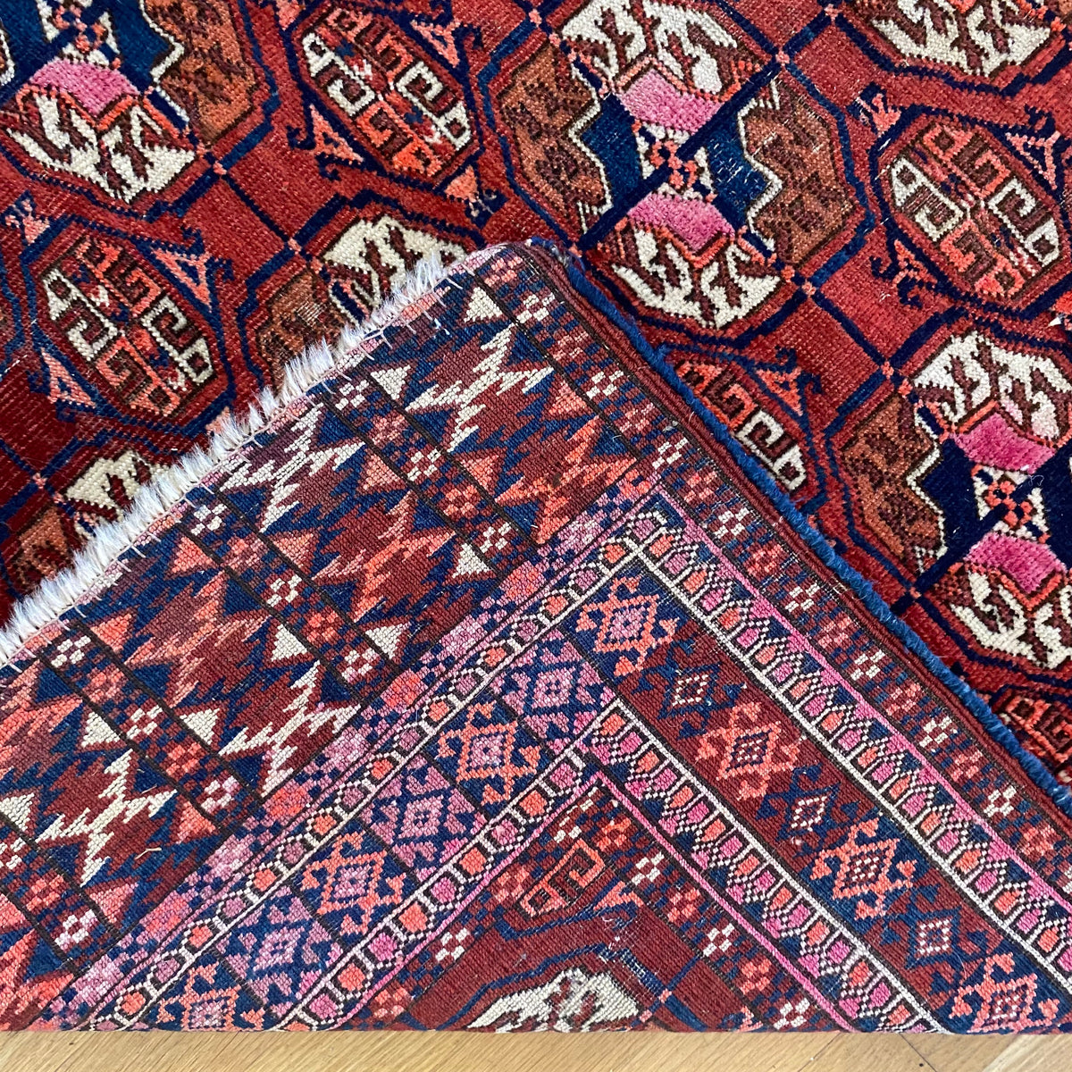 Vintage Rug, 3' 3 x 3' 10 Dark Terracotta