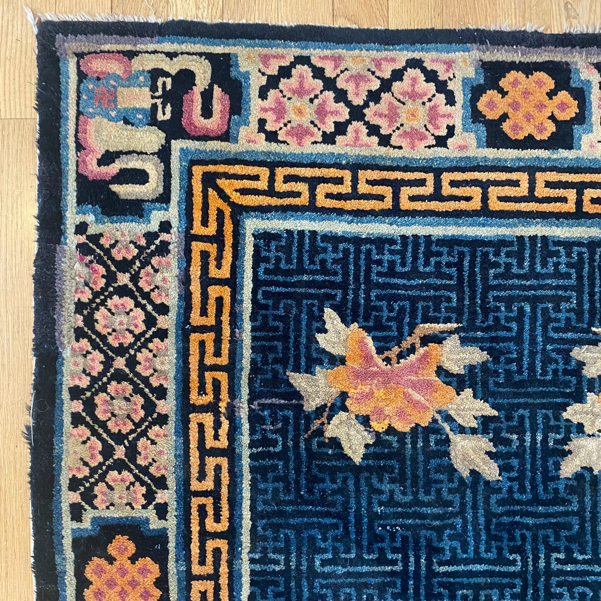 Peking Chinese Rug, 3' 4 x 5' 7 Vintage Blue - Jessie's Oriental Rugs