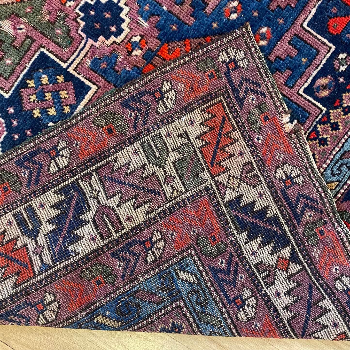 Antique Rug, 3' 7 x 4' 7 Blue