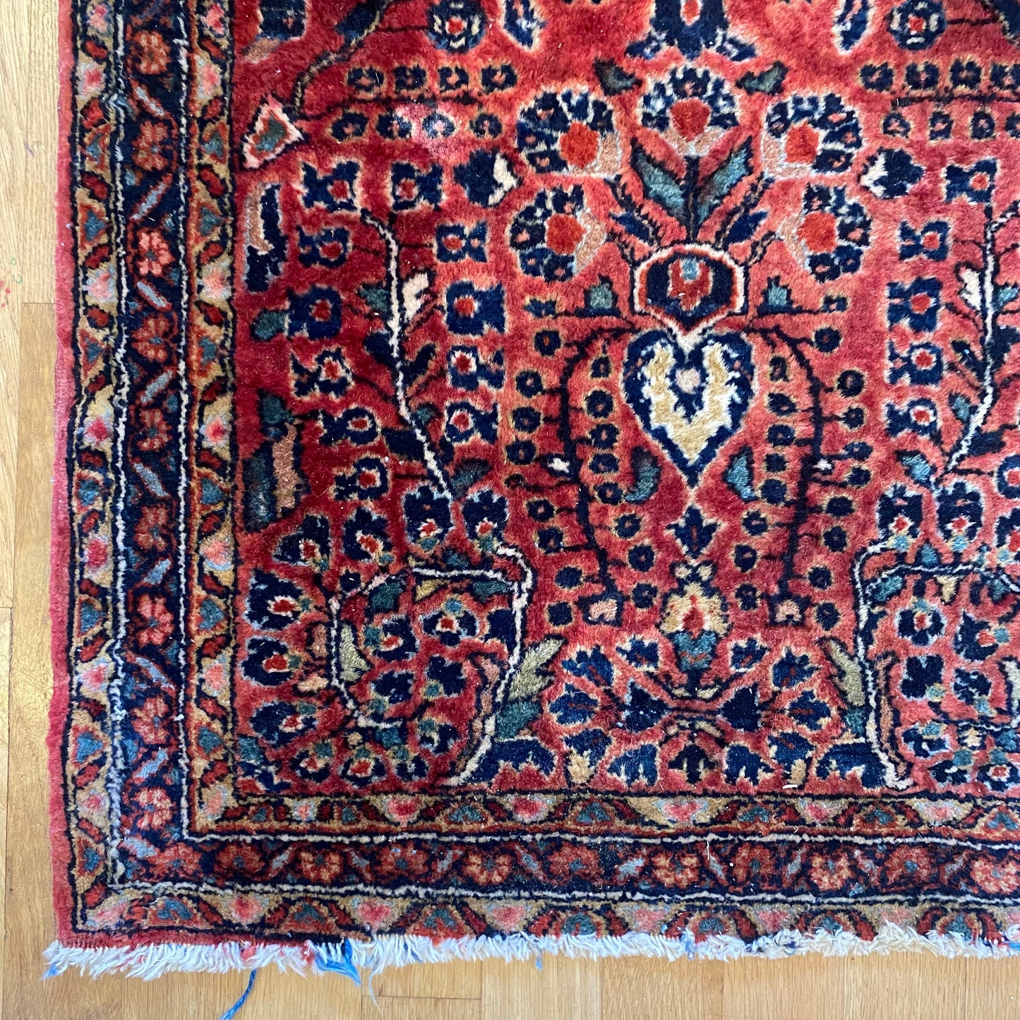Vintage Rug, 2' x 4' 2 Dark Rose