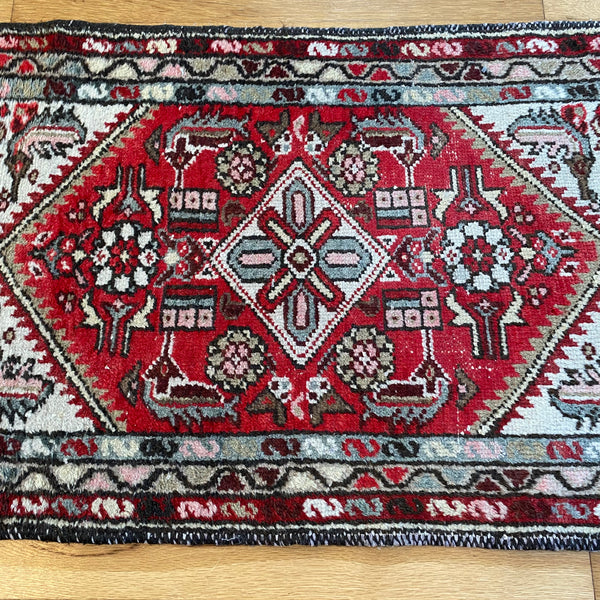 Vintage Rug, 1' 11 x 3' 1 Red