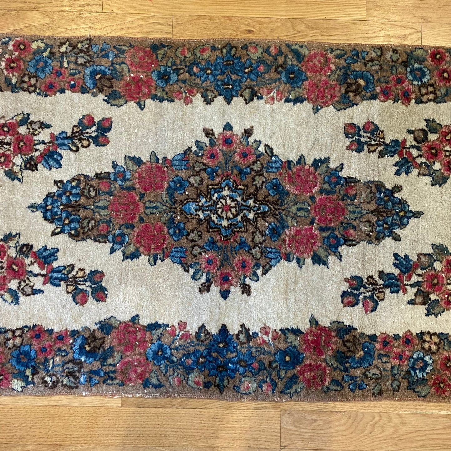 Vintage Rug, 1' 11 x 4' 3 White