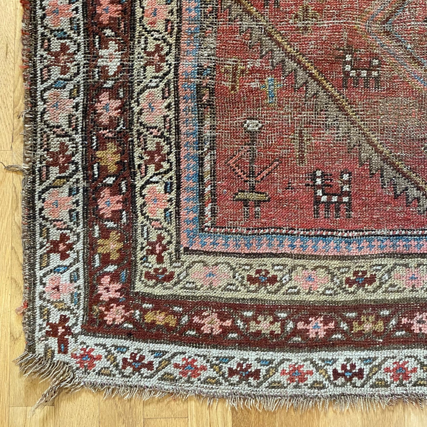 Antique Rug, 3' 9 x 4' 9 Red