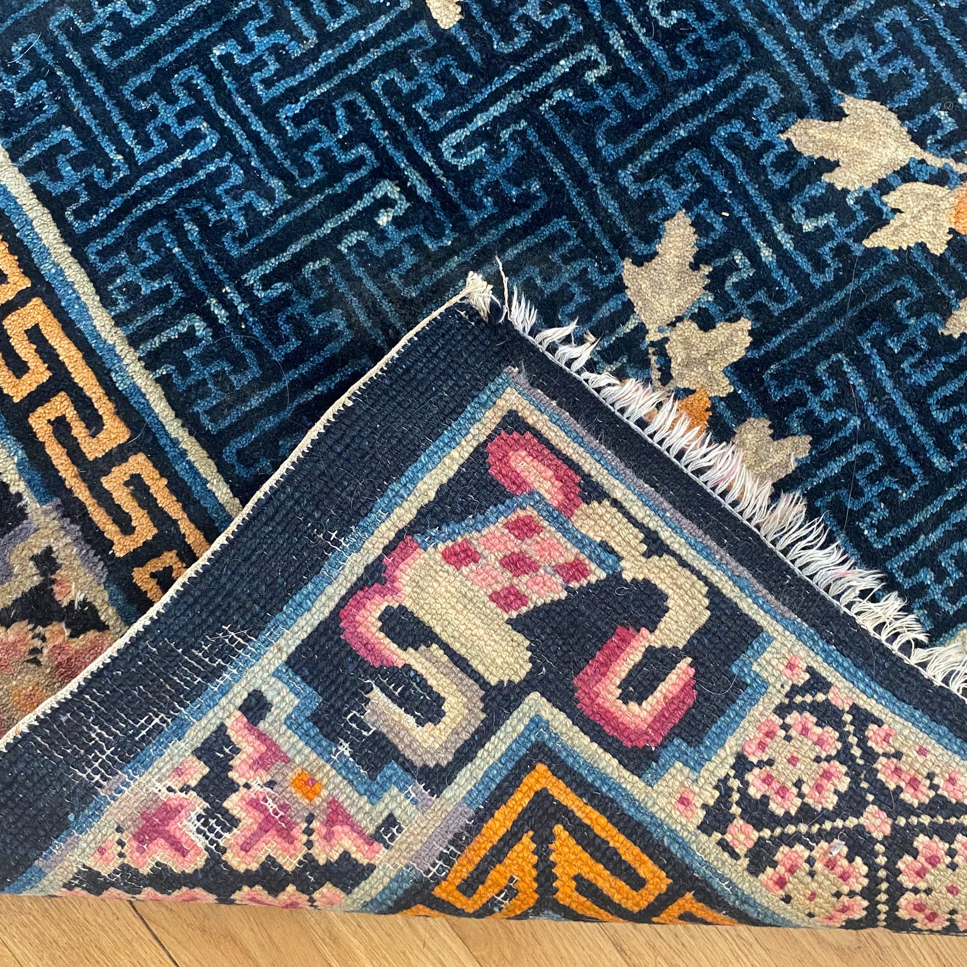 Peking Chinese Rug, 3' 4 x 5' 7 Vintage Blue - Jessie's Oriental Rugs