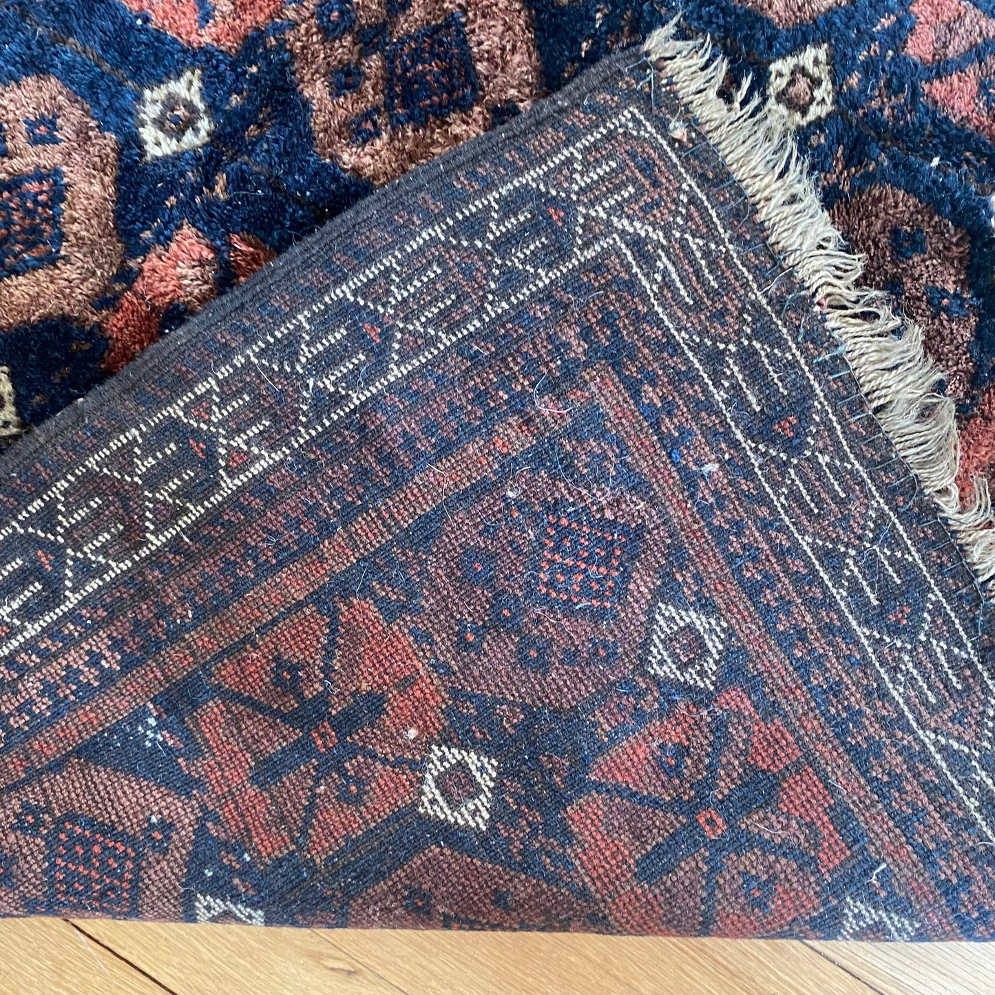 Vintage Rug, 3' 2 x 3' 5 Blue