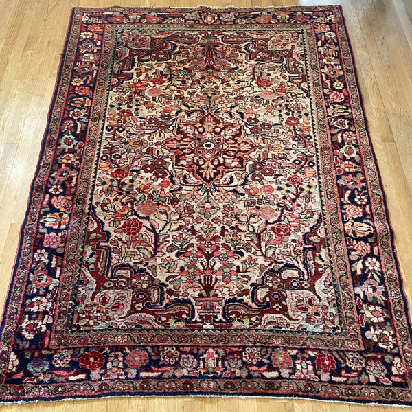 Vintage Rug, 4' 11 x 6' 8 White