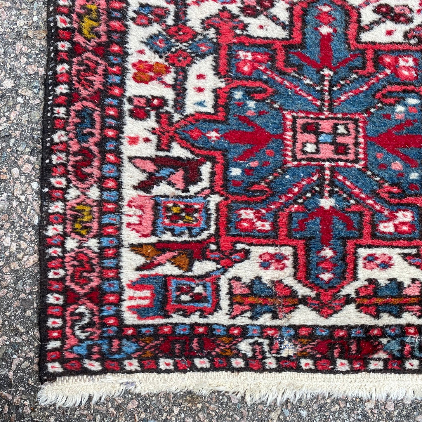 Vintage Rug, 2' x 6' 3 White