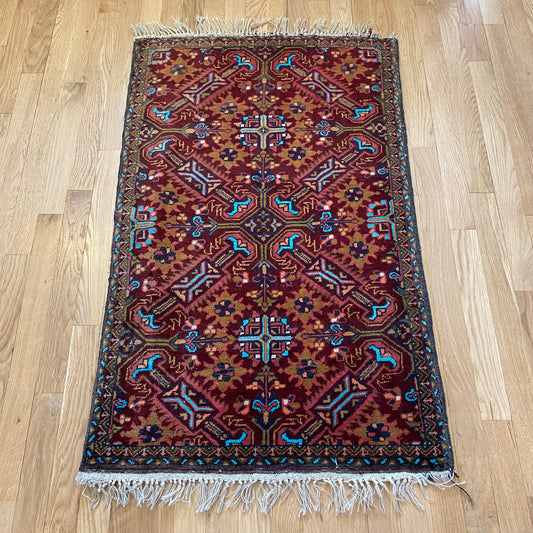 Vintage Rug, 2' 3 x 3' 11 Red