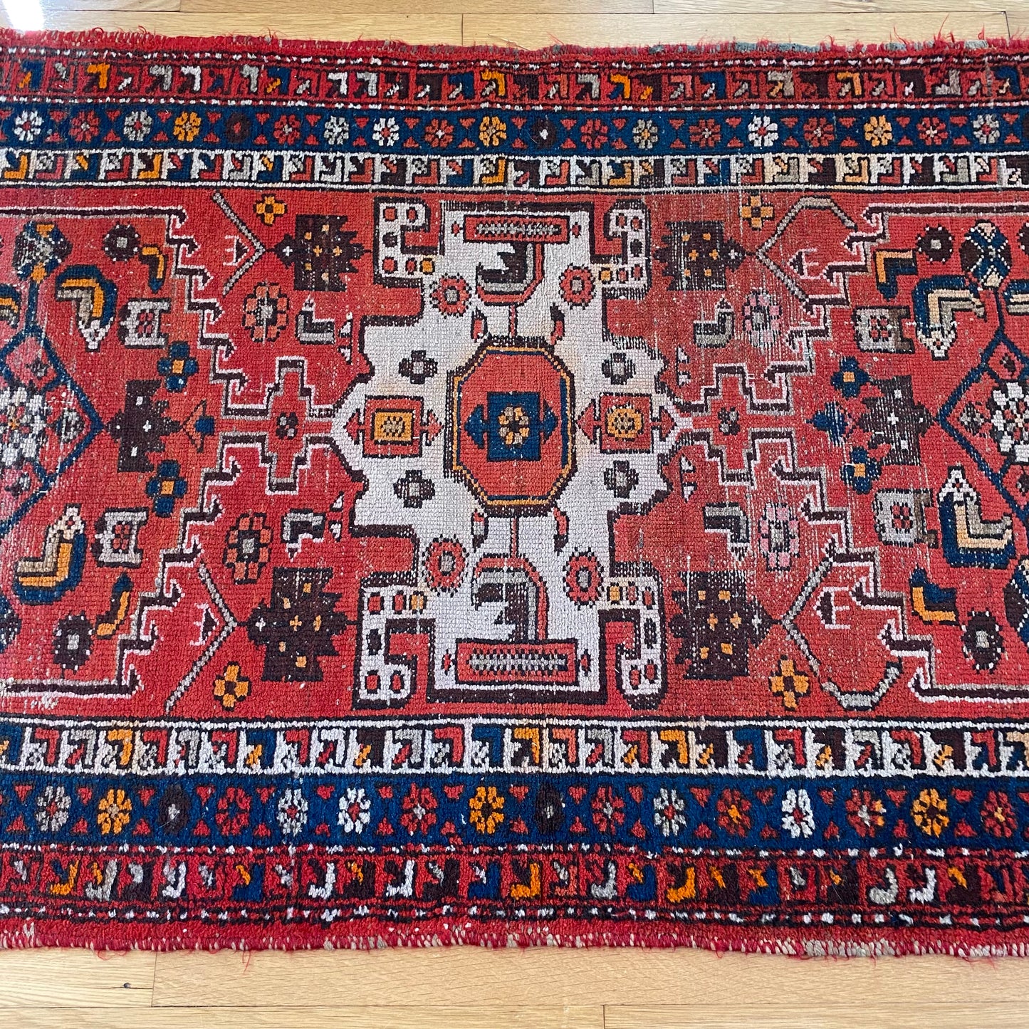 Vintage Rug, 3' 4 x 9' 2 Red
