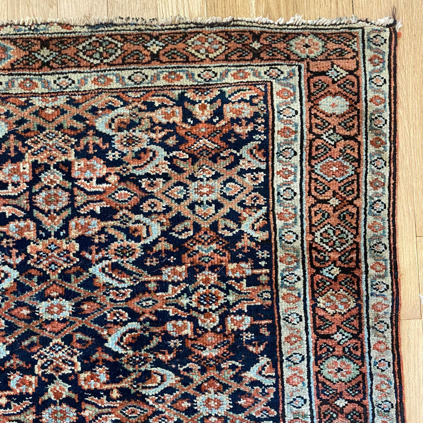 Persian Feraghan Rug, 2' 8 x 3' 2 Navy Vintage